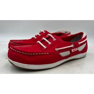 Ryka Shoes Womens Sz 8.5 Red Boat Shoes Leather Slip Ons
